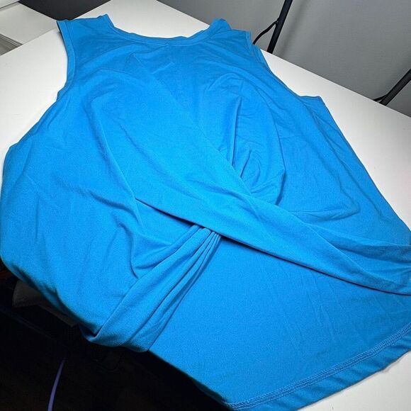 Bright Blue Sleeveless Tank Top Lightweight Activewear, plus size, NWOT - Picture 1 of 7